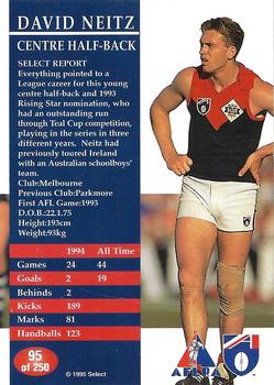 1995 Select AFL #95 David Neitz Back